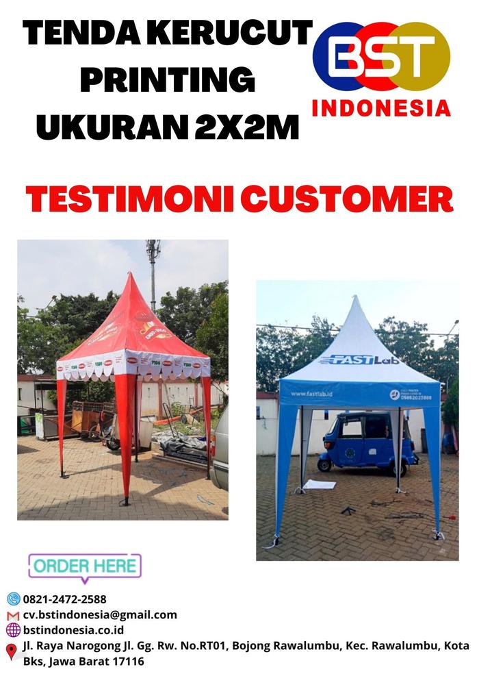 Gambar Tenda Kerucut 2X2 Sablon Digital Printing Tenda Jualan Event Bazar dari PERLENGKAPAN USAHAKU undefined Tokopedia