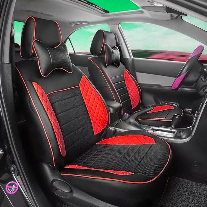 Gambar sarung jok mobil ESCUDO JLX DAN VITARA FULL SEAT JOK bahan Jamaica - hitam merah dari CARVIROJOK undefined Tokopedia
