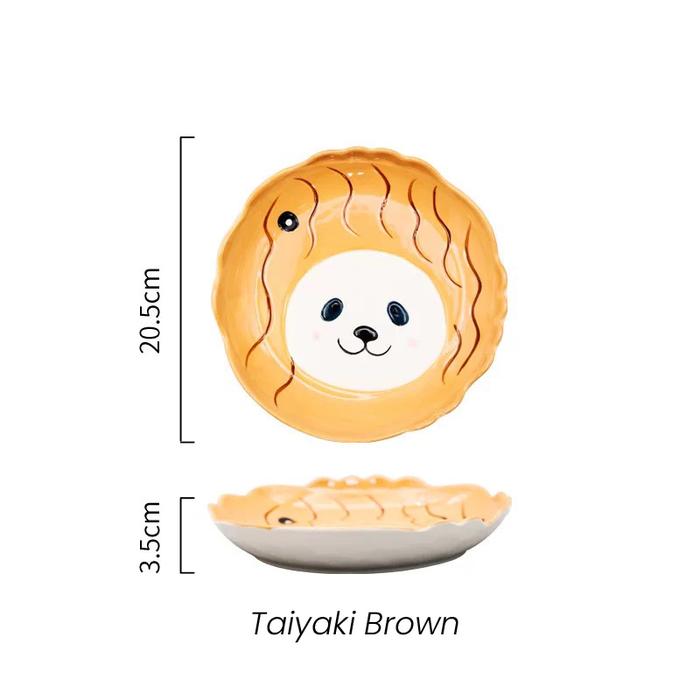 Gambar Cartoon Character Plate / Piring Makan Anak Keramik Kartun Lucu Unik - Taiyaki Brown dari Eraque undefined Tokopedia