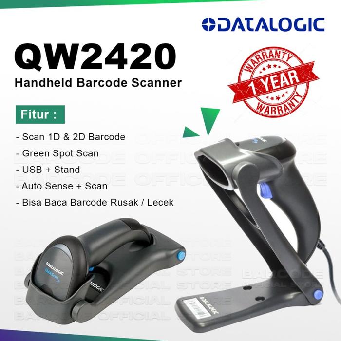 Gambar Datalogic Scanner Barcode QW-2420 / QW2420 2D / 2 Dimensi E-Faktur USB - QW2420 dari Barcode Store Solutions undefined Tokopedia