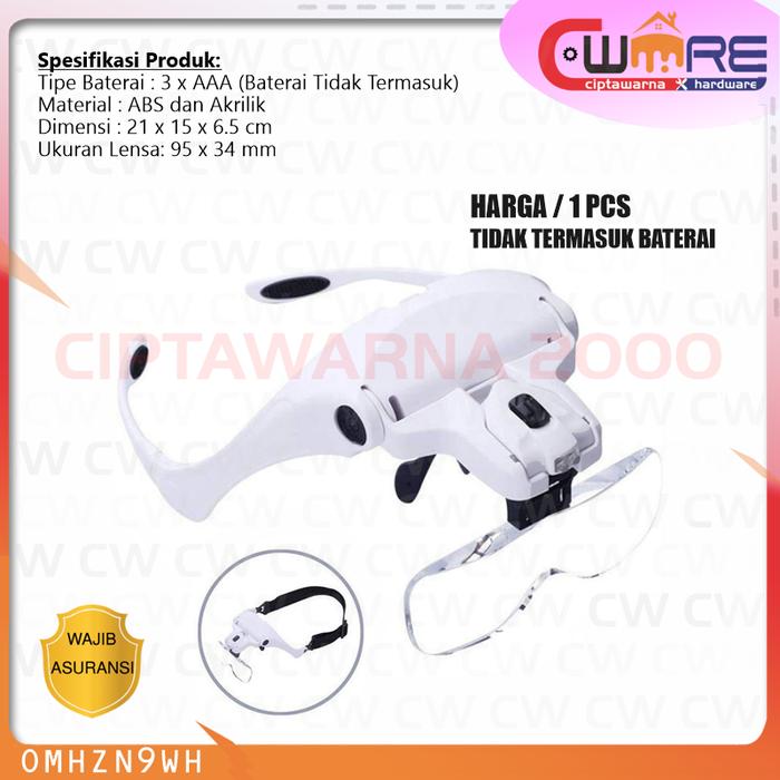 Gambar Helm Kacamata Pembesar Reparasi Jam 5x Magnifier 2 LED dari Ciptawarna2000 Home Living undefined Tokopedia