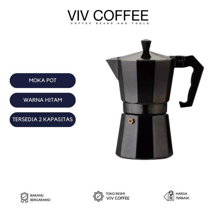 Gambar Coffee Maker Mokapot Espresso 3Cups Hitam dari Viv Coffee undefined Tokopedia