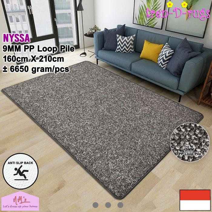 Gambar Tren-D-rugs karpet aesthetic permadani polos bulu alas lantai ruang tamu keluarga kamar tidur anti slip tebal minimalis 160x210 NMs - Dark Grey dari NMs Lets dress up your home undefined Tokopedia