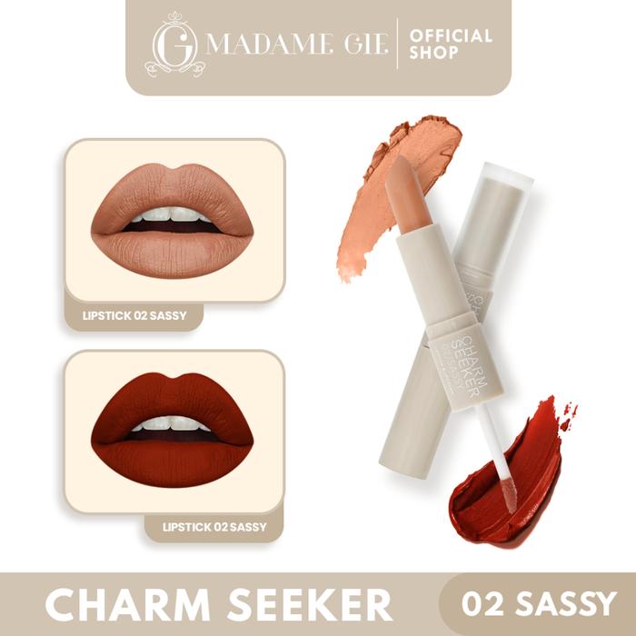 Gambar MADAME GIE 2IN1 LIP CHARMSEEKER OMBER - 2IN1 LIP MATTE FINISH - MG LIP 02 SASSY dari CHICBEAUTE undefined Tokopedia