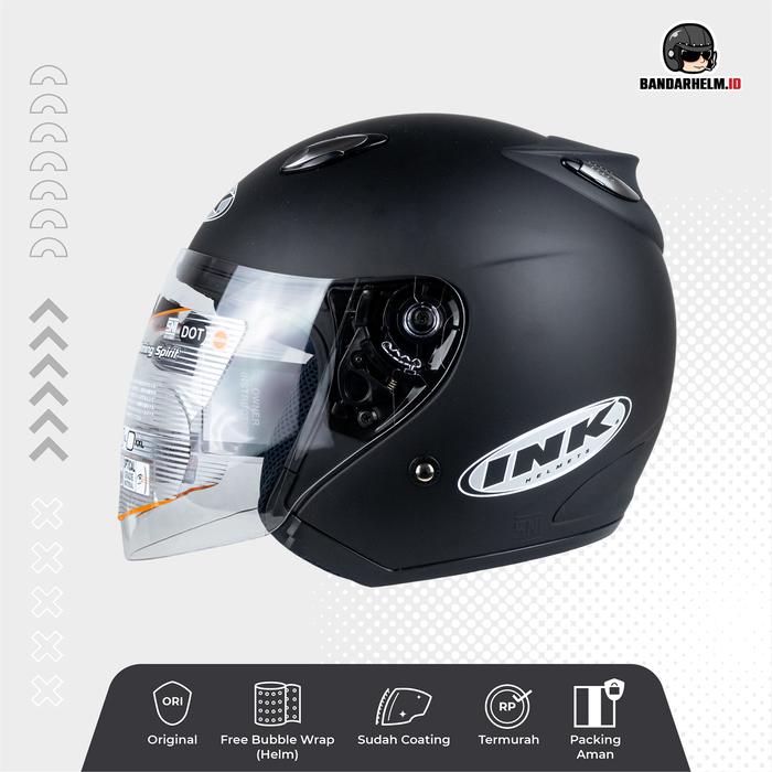 Gambar Helm Half Face INK Centro Black Doff - M dari BANDARHELM undefined Tokopedia