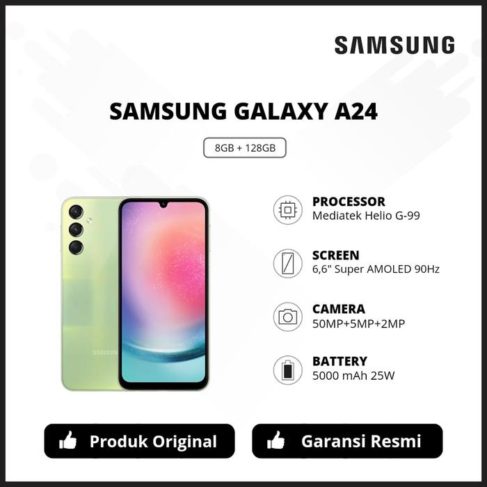 Gambar Samsung Galaxy A24 ( 8GB/128GB ) - Garansi  Resmi SEIN - Green dari Samsung Store Tunjungan Plaza 4 Surabaya undefined Tokopedia