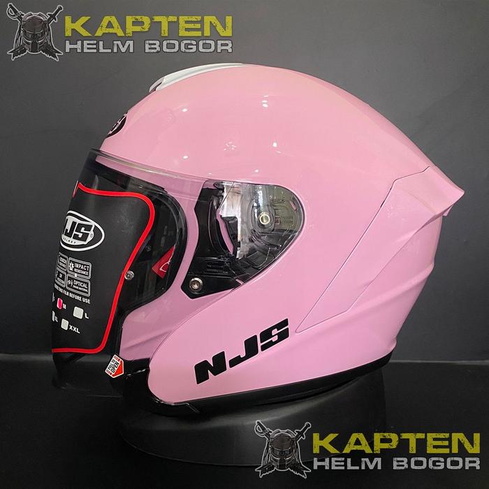 Gambar HELM NJS KAIROZ ORIGINAL 100% ALL COLOR - SINGLE VISOR - Half Face - Peach Pink, XXL dari KAPTEN HELM BOGOR undefined Tokopedia