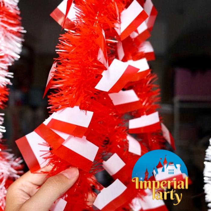 Jual Slinger Hiasan Rumbai Pohon Merah Putih Dua Warna Dirgahayu Besar ...