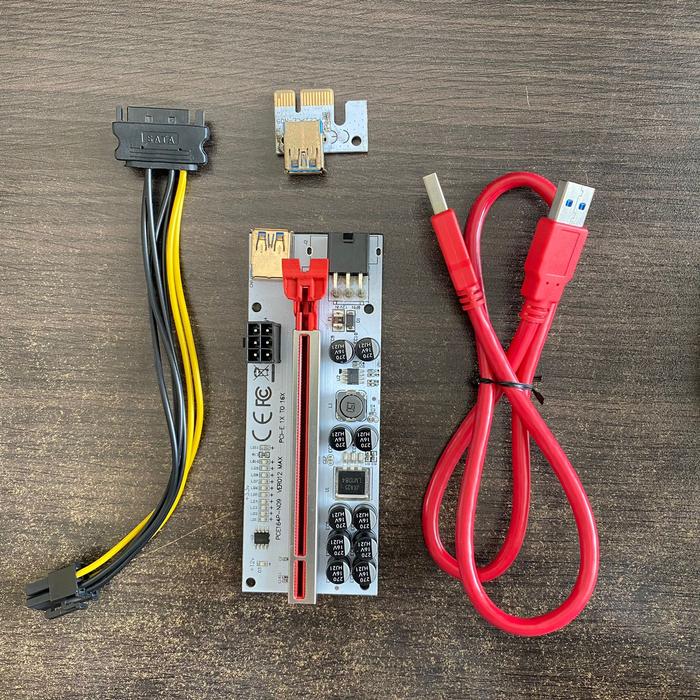 Gambar PCIe Riser 10 Capasitor VER012 MAX Mining VGA GPU USB RTX RX - RED dari PHSHOPPRELOVED undefined Tokopedia