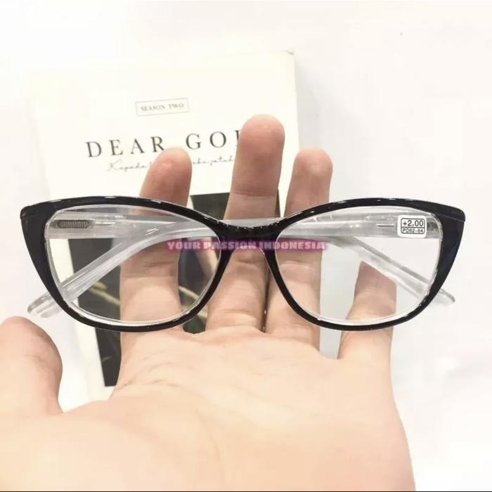 Gambar Kacamata Minus Cat Eye 9093 -0.50 sd -4.00 Kacamata Minus Cewek - Biru, -1.75 dari YOUR PASSION INDONESIA undefined Tokopedia