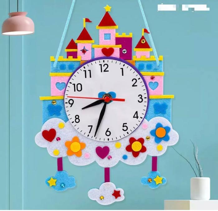 Gambar DIY Jam Dinding - Non woven Clock - Mainan Edukasi Anak - Prakarya Ana - d dari Queen Violleta undefined Tokopedia