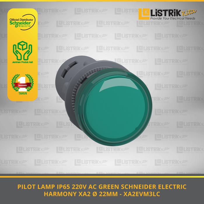 Gambar PILOT LIGHT SCHNEIDER ELECTRIC MEDIUM XA2 220VAC MODULAR & MONOLITIK IP65 LED - XA2EVM*LC - Hijau dari listrikkitaofficial undefined Tokopedia