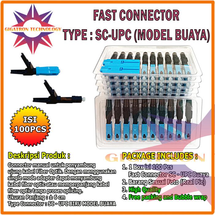 Promo Fast Connector SC UPC Fiber Optic Fast Konektor Fiber Optik Buaya ...