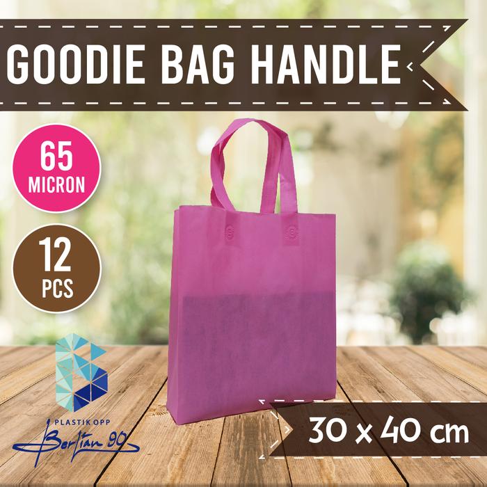 Gambar Goodie Bag Tali 30 x 40 65 gsm Tas Spunbond Handle Tas kain Polos - pink muda dari Plastik Opp Berlian 90 undefined Tokopedia