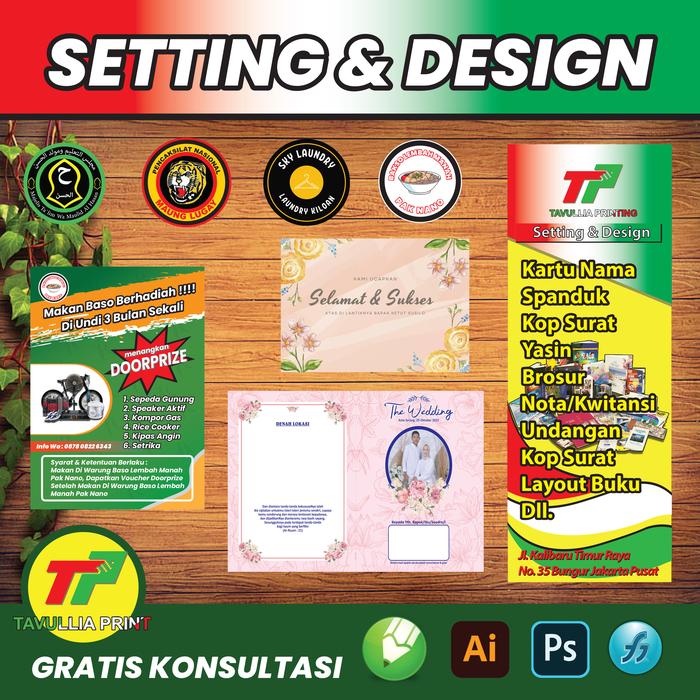 Gambar Setting & Desain logo label kemasan spanduk banner dan sticker Dll. - NOMORATOR dari TAVULLIA PRINTING undefined Tokopedia