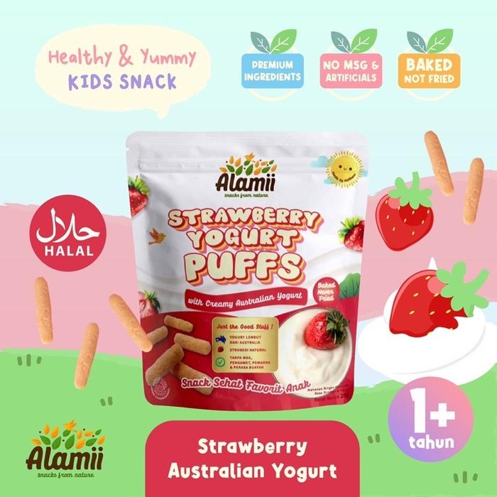 Gambar Snack Sehat Cemilan Anak Bayi Alamii Puffs No MSG Halal - STRAWBERRY Y dari Tododo Balikpapan undefined Tokopedia
