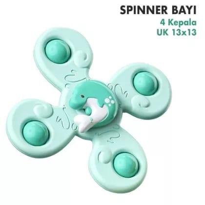 Gambar Mainan Edukasi Fidget Spinner Anak Mainan Mandi Putar Genggam Rattle - Dolphin 4 spin dari Go ASI Baby Shop undefined Tokopedia