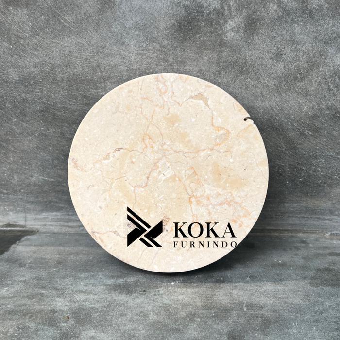 Gambar Nesya • Meja makan top marmer 4 kursi scandinavian jati rotan - Marmer Cream, 160 cm x 90 cm dari Koka Furnindo undefined 4 Tokopedia