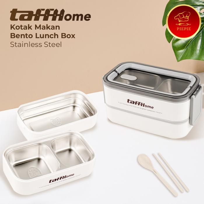 Gambar Kotak Makan Bento Lunch Box Stainless Steel 304 - White - Stainless dari piepiebakewareofficial undefined Tokopedia