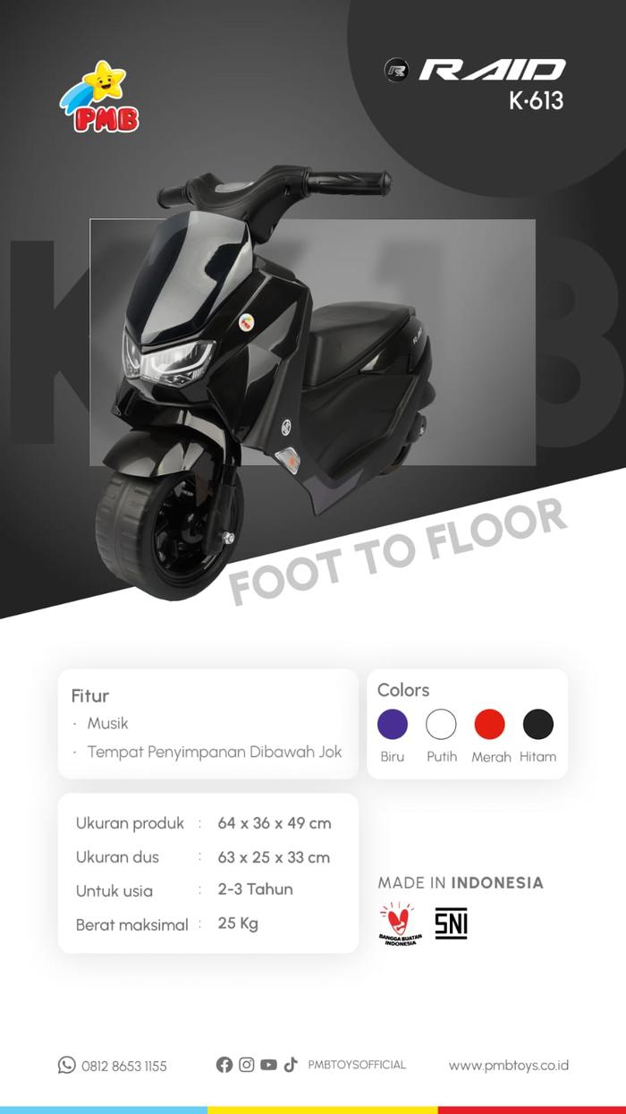 Gambar Mainan Motor Dorong Anak PMB K 613 K613 RAID YAMAHA NMAX N-MAX - Putih dari distributorsepeda undefined 3 Tokopedia