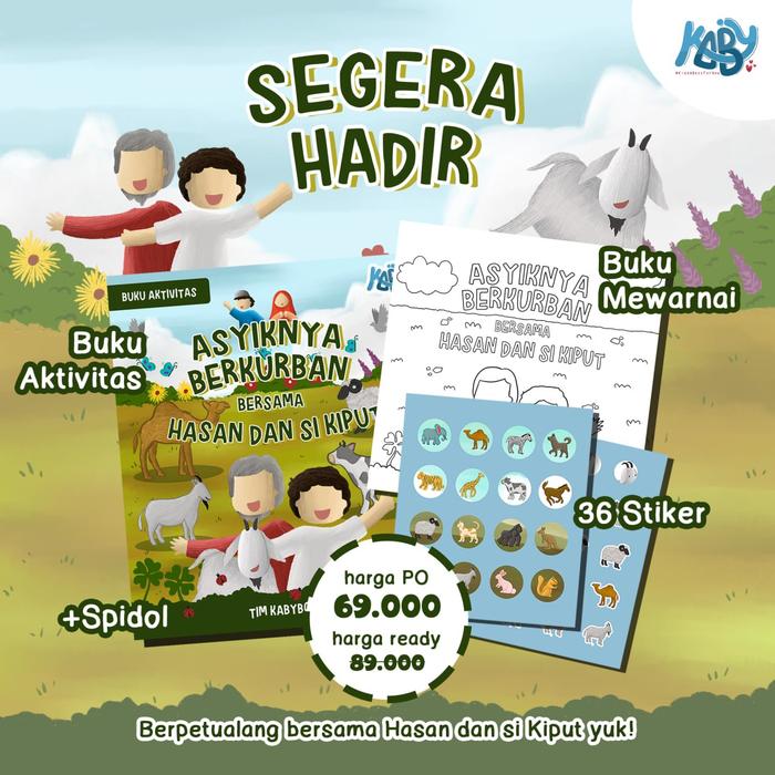 Gambar Asyiknya Berkurban Bersama Hasan dan Si Kiput - Kaby Books - Bordbook+Stiker dari Little Abduh undefined Tokopedia