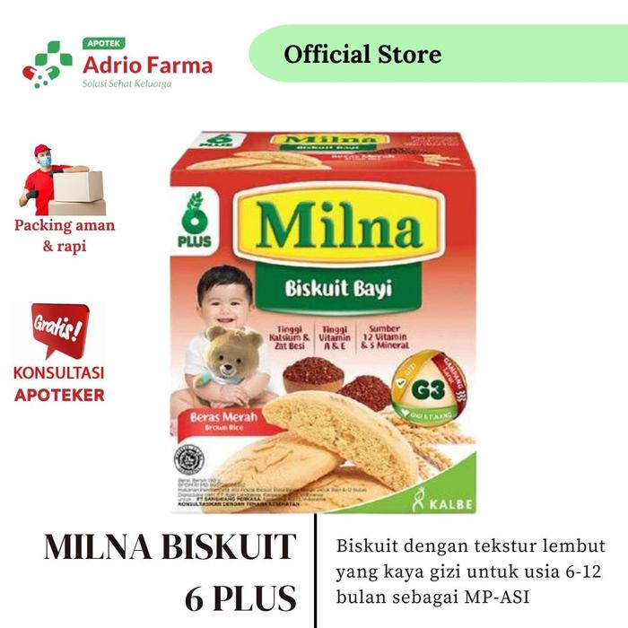 Gambar MILNA BISKUIT 6 PLUS 130 GRAM 6-12 BULAN MP-ASI JERUK ORIGINAL KACANG - Original dari APOTEK ADRIO FARMA undefined Tokopedia