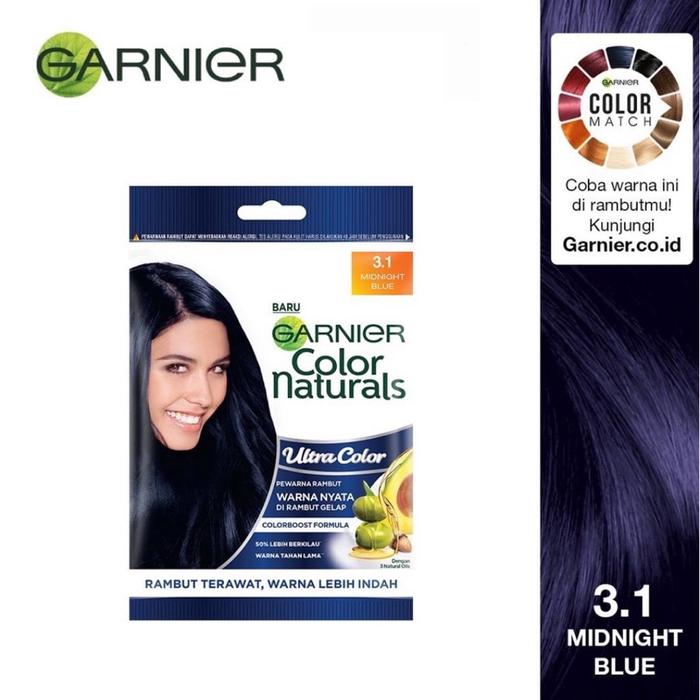 Gambar Garnier Color Naturals Ultra Color Cat Rambut Sachet - Pewarna Rambut Terbaru dengan Colorboost Formula & 3 Natural Oils untuk Warna Cerah dan Sehat - Midnight Blue dari Bulu Mata Hafizah undefined Tokopedia