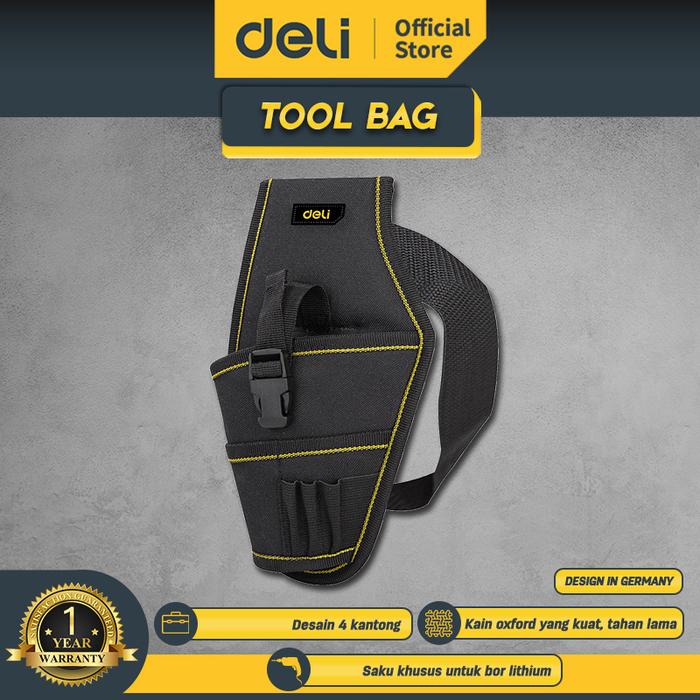 Gambar Deli Electrician Tool Belt Bag / Tas Perkakas Pinggang Kunci DL43000X - 15*26cm dari Deli Tools Official undefined Tokopedia