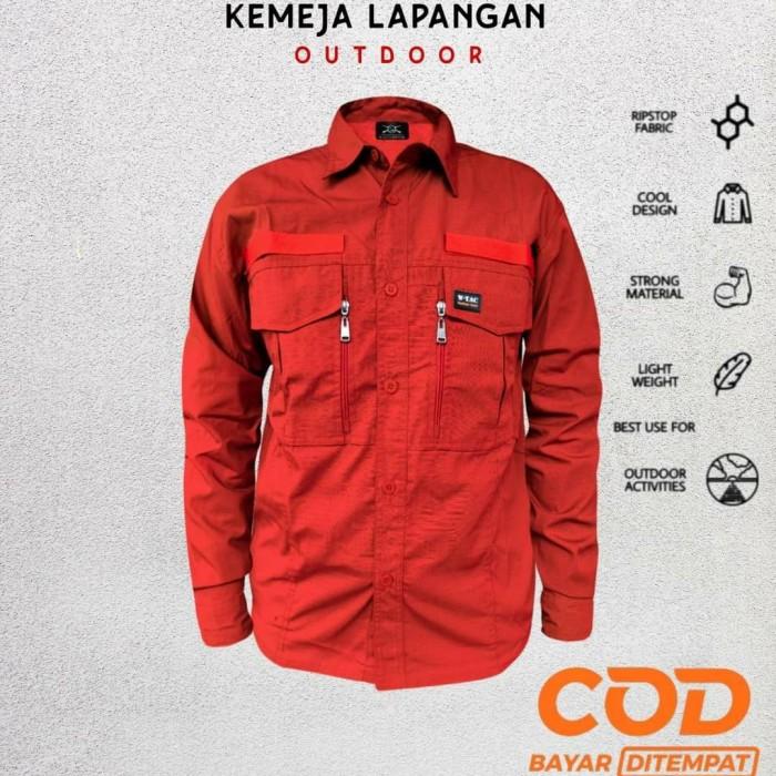 Gambar Kemeja W tac seragam tactical baju pdh kerja lapangan kantor pria k - Merah, XXL dari OtongTactical undefined Tokopedia