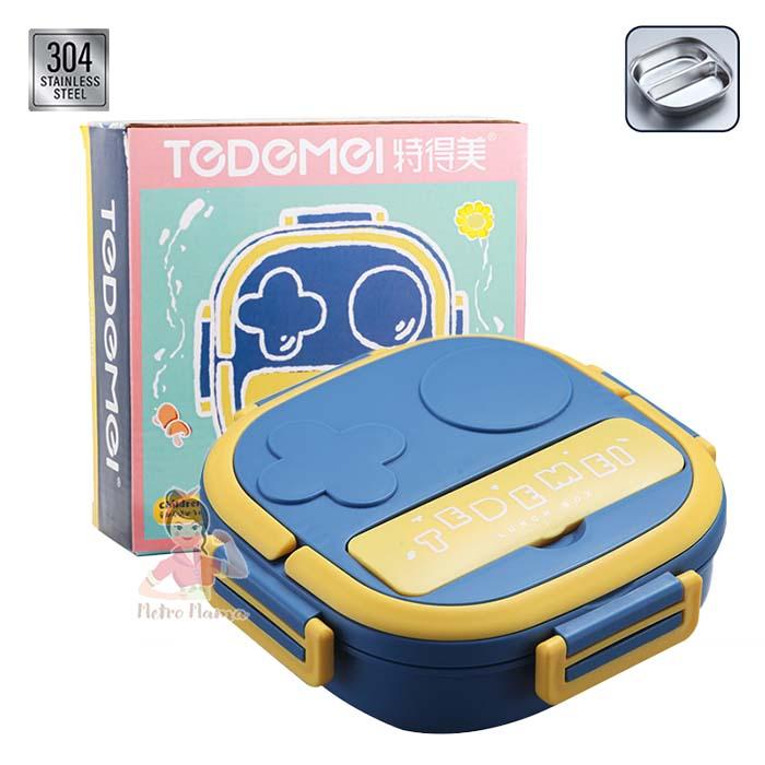 Gambar Kotak Makan Anak sekolah LUNCH BOX SET STAINLESS STEEL 304 - KM BLue 2 dari Metromama undefined Tokopedia
