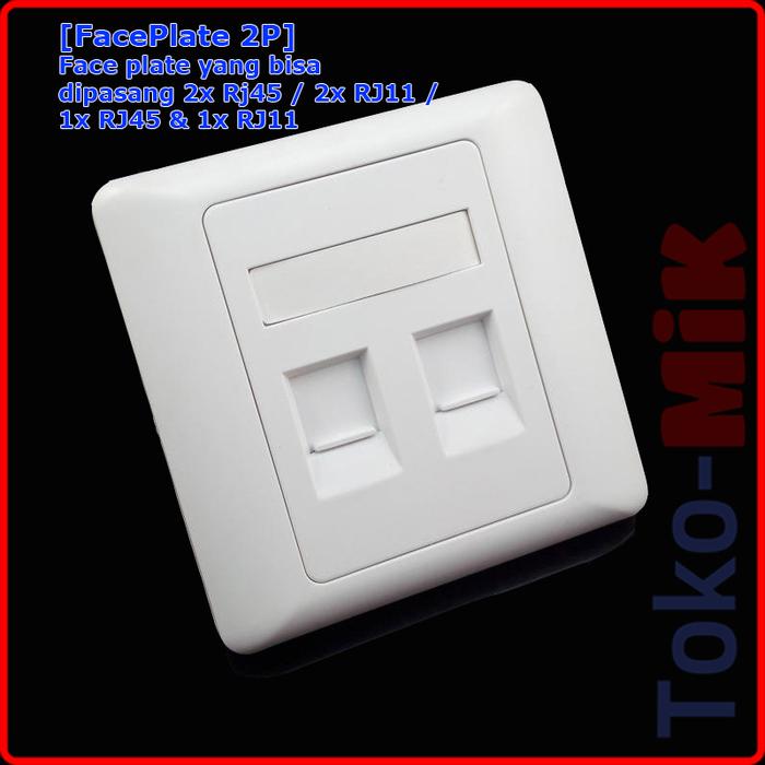 Jual Konektor RJ45 LAN RJ11 Telepon Wall Socket Tembok FacePlate Inbow ...