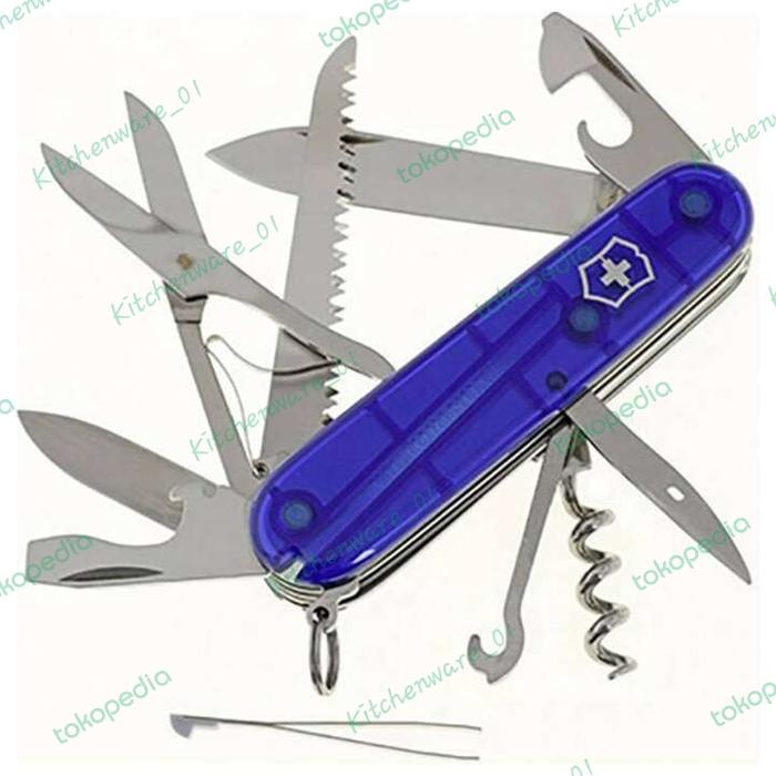 Pisau Lipat Victorinox Huntsman Swiss Army Multitool Red BLUE  TRANS
