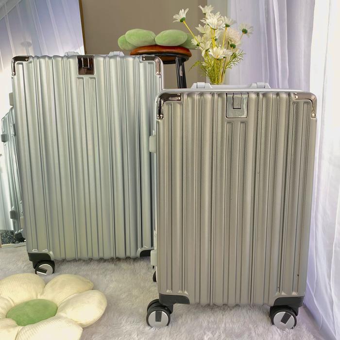 Gambar Koper Kabin Cabin Bagasi Suitcase Anti Pecah No Zipper 20 Inch 24 Inch - SilverViena, 20 Inch dari happywoman_NEW undefined Tokopedia