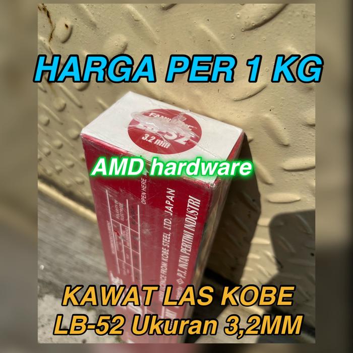 Gambar KAWAT LAS MMA 2,6 & 3,2 mm LB52U KOBE WELDING ELECTRODE Harga per 1KG - 3,2 mm LB-52 dari AMD hardware undefined Tokopedia