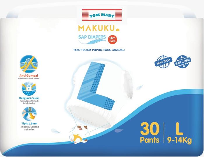 Gambar POPOK MAKUKU SLIM CARE NB, S, M, L, XL, XXL - XL28 dari Yom Mart undefined 5 Tokopedia