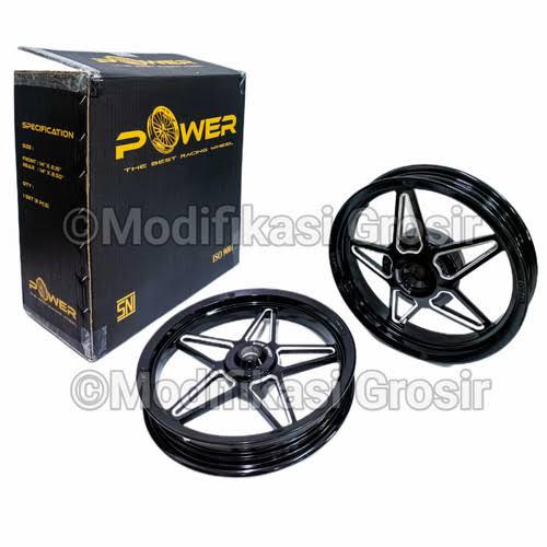 Gambar VELG POWER TAPAK LEBAR POWER KING STREET VARIO 110-125,BEAT,SECOOPY,GENIO - Hitam dari Rm motor_NEW undefined Tokopedia
