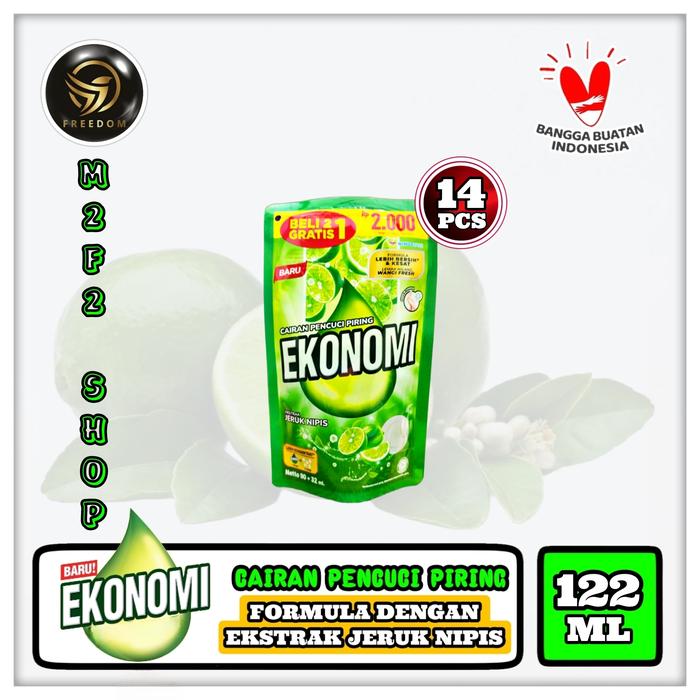 Gambar Ekonomi Power Liquid Sabun Cair Cuci Piring Sachet - 122 ml (Harga 14 Pcs) - Jeruk Nipis dari M2F2 Shop - Paseban undefined Tokopedia