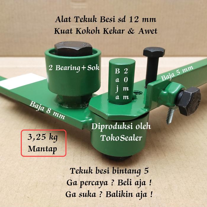 Gambar Alat Tekuk Besi 6 -12 mm Plus Sok Pelindung laher - Bending Besi Beton - 12mm Green Plus dari Toko Sealer Sejahtera undefined Tokopedia