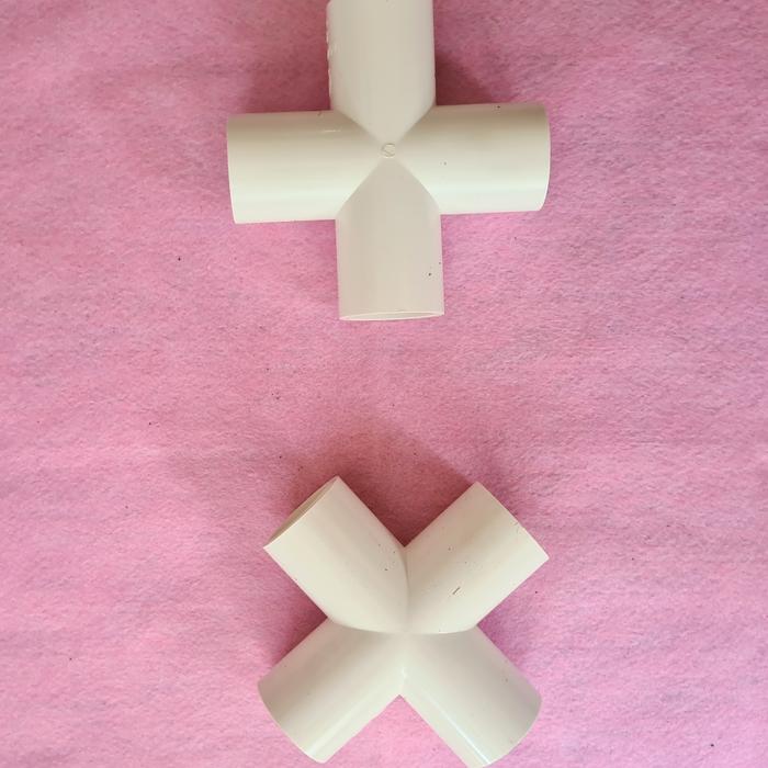Gambar sambungan fitting tee cross pipa pvc 4 way arah 1" inch hidroponik - Putih dari Loegueshop undefined Tokopedia