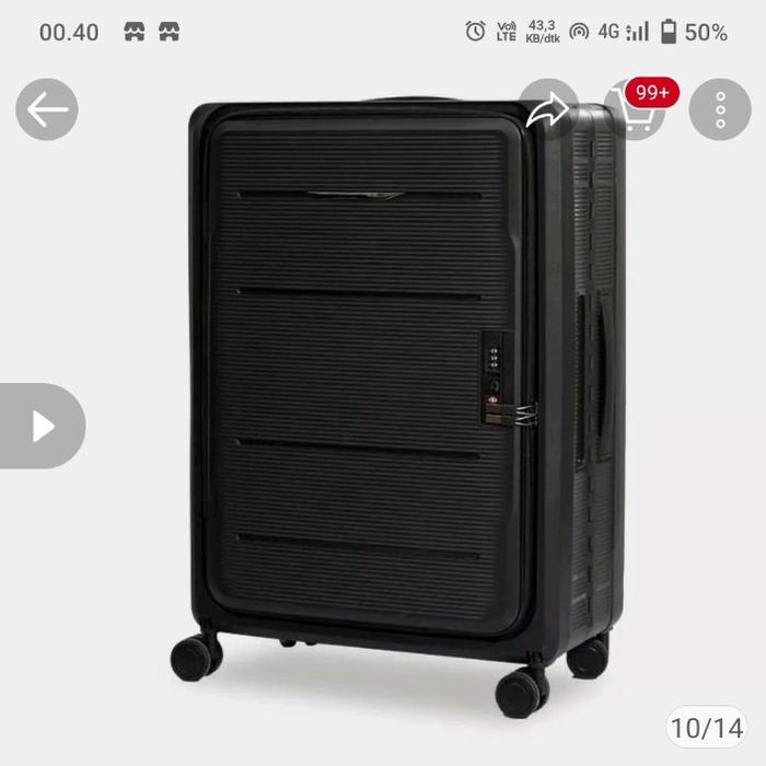 Gambar Koper Roaming lipat PP011 20 inch - 24 inch size kabin bagasi Original - Black, 20 inch dari GROSIR TAS KOPER JAKARTA undefined Tokopedia