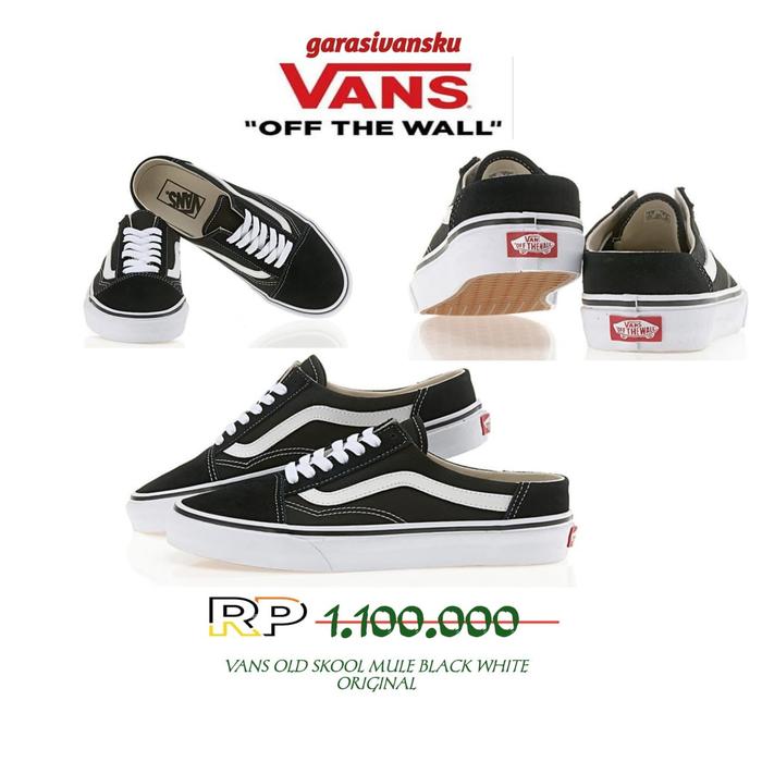 Gambar VANS OLD SKOOL MULE BLACK WHITE ORIGINAL - BLACK WHITE, 37 dari garasivansku undefined Tokopedia