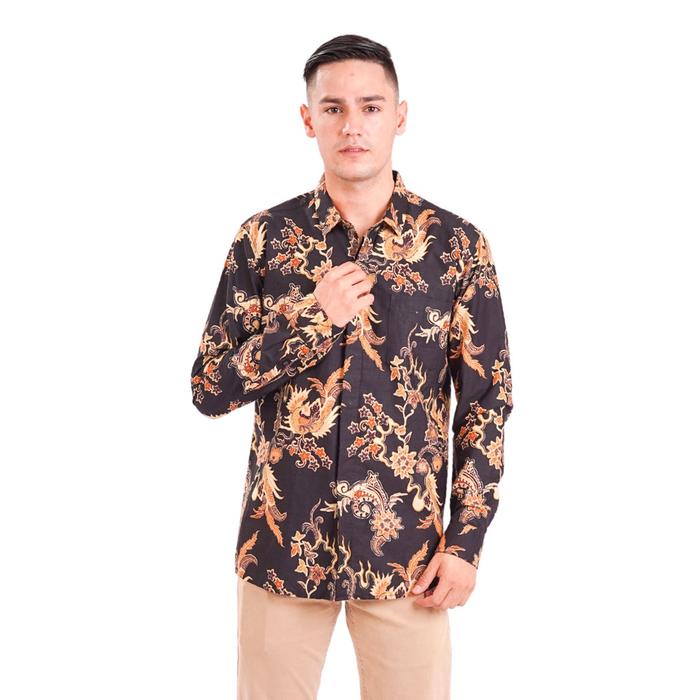 Gambar Redcliff Kemeja Pria Batik Panjang Hitam 6TC3070CS dari Redcliff Shop undefined Tokopedia