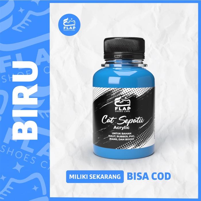 Gambar FLAP Shoes Cat Sepatu Kulit dan Sintetis Permanen Tahan Air 100ml - Biru dari si-palingbersih undefined Tokopedia