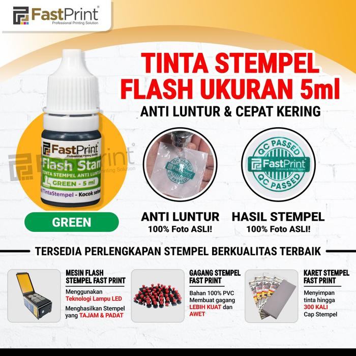 Gambar Fast Print Tinta Stempel Flash Stamp Ink Anti Luntur 5ML - Hijau dari Fast Print Surabaya undefined Tokopedia