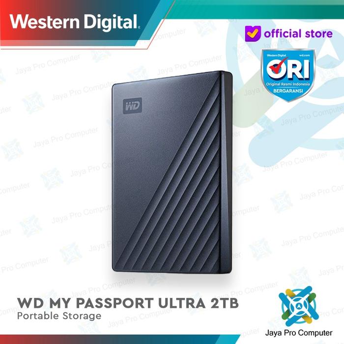 Gambar WD My Passport Ultra 2TB - HDD/ Hardisk / Harddisk Eksternal USB C 3.0 - Blue Black dari Jaya Pro Computer undefined Tokopedia