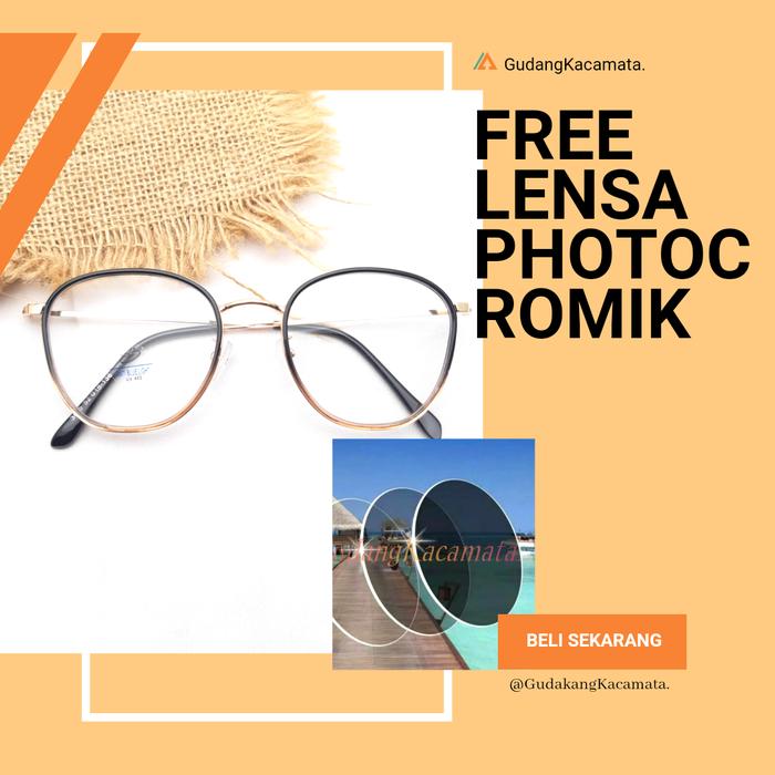 Gambar kacamata wanita minus plus clynder dengan lensa berubah warna - leopard dari GudangKacamata. undefined Tokopedia