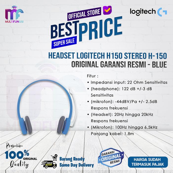 Gambar Headset LOGITECH H150 Stereo H-150 White Original Garansi Resmi - BLUE dari Multifungsi Online Kota Administrasi Jakarta Pusat Tokopedia