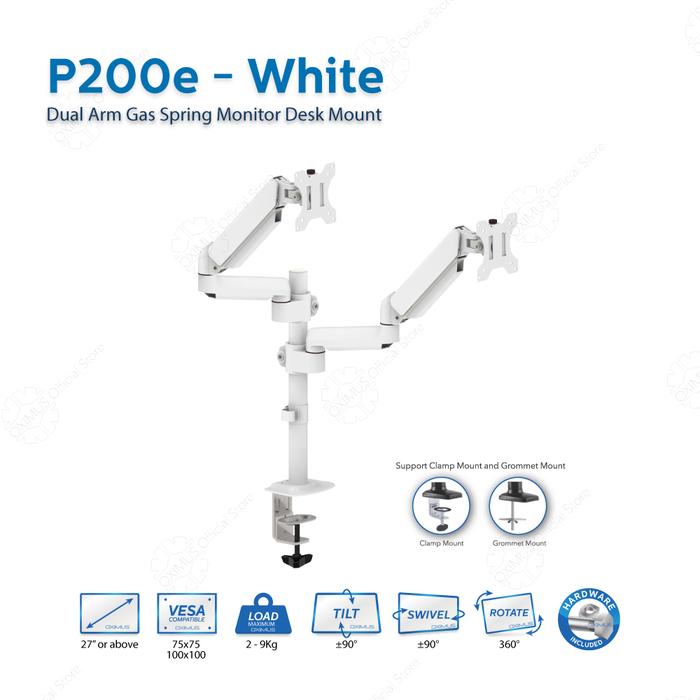 Gambar BRACKET MONITOR DESKMOUNT GAS SPRING OXIMUS P200e TILT SWIVEL ROTATE Bracket Meja Desk Organizer and Accessories - Putih, Seller dari Abditama Official undefined Tokopedia