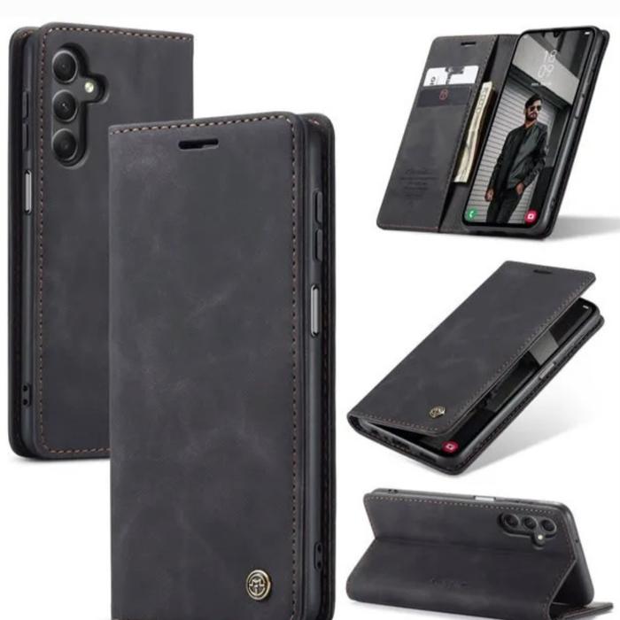 Gambar SAMSUNG Galaxy A24 Flip Wallet Leather Case Cover Dompet Caseme Kulit - Hitam dari casingme888 undefined Tokopedia