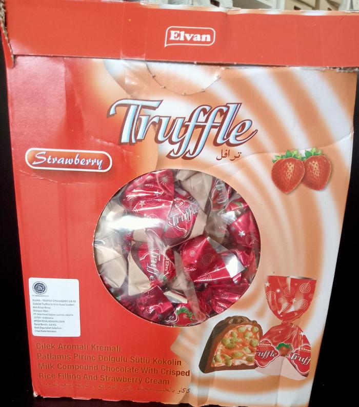 Gambar Coklat Truffle Elvan 500g / Coklat Arab / Coklat Turki 500 gram - Strawberry, 250g dari Harmoni Family undefined Tokopedia